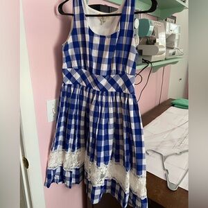 Blue and White Gingham Dress